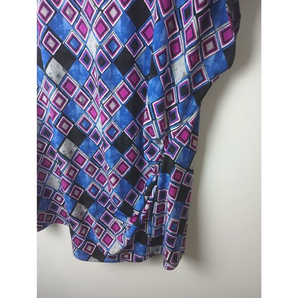 Lane Bryant Geometric Print draped flowy top Blouse Women's Size 22/24 - Picture 2 of 4